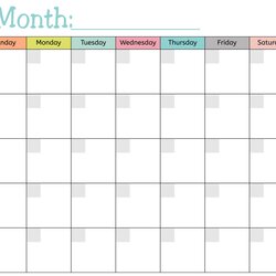Preeminent Best Printable Blank Monthly Calendar Template For Free At