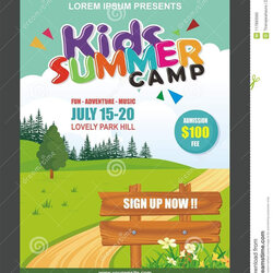 Great Summer Camp Flyer Template Example Calendar Printable Kids Lovely Free