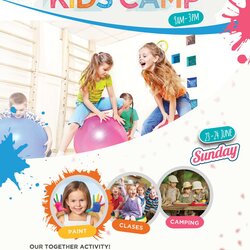 Kids Summer Camp Free Flyer Template Flyers Editable By Min