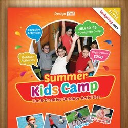 Fantastic Free Kids Summer Camp Flyer Template On Throughout Templates Flyers Schedule Camps Brochure