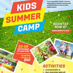 Spiffing Kids Summer Camp Flyer Template Flyers Customize Ts