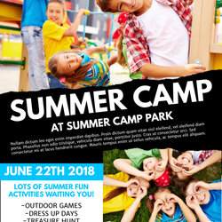 Summer Camp Flyer Template Poster Holiday Letter Templates Ts