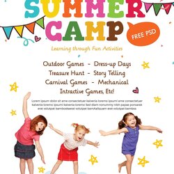 Sterling Kids Summer Camp Party Free Flyer Template Brochure Min