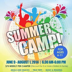 Summer Camp Flyer Template For The Best Advertising Camps Pamphlet Kid Daycare Martial