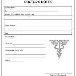 Magnificent Printable Doctors Note Template For School