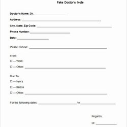 Doctors Notes For School Template Lovely Note Free