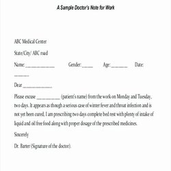 Brilliant Doctors Note For School Template Beautiful Fake Excuse