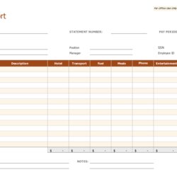 High Quality Business Expense Report Template Excel Templates Spreadsheet