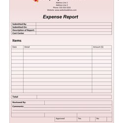 Sublime Expense Report Template Excel Templates