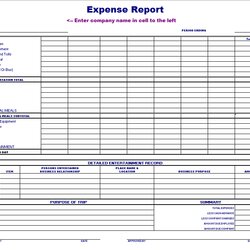 Superlative Expense Report Template Ms Excel Blue Layouts Templates