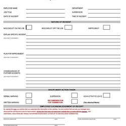 Sterling Employee Disciplinary Action Form Template Printable