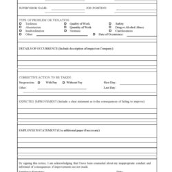 Wonderful Employee Disciplinary Action Form With Checklist Business Mentor Restaurant Template Evaluation