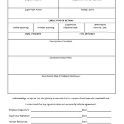 Tremendous Free Printable Employee Disciplinary Forms Action Form