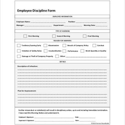 Employee Disciplinary Forms Business Mentor Form Discipline Write Template Action Word Progressive Templates