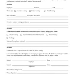 Terrific Printable Employee Write Up Disciplinary Action Form Large