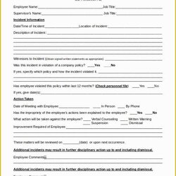 Splendid Employee Disciplinary Form Template Free Of Sample Action Word Examples Forms Discipline Write In