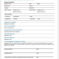 Worthy Disciplinary Action Forms Templates For Ms Word Document Hub Employee Form Template Employees Excel