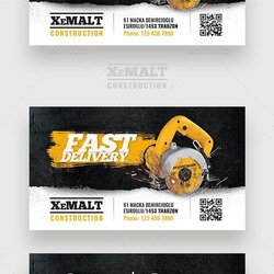Outstanding Construction Business Card Templates Cards