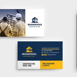Eminent Construction Company Business Card Template In Vector Examples Cards Templates Designs Example