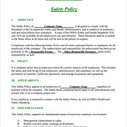 Wonderful Written Safety Plan Template Org Master Of Documents Construction Word Policy
