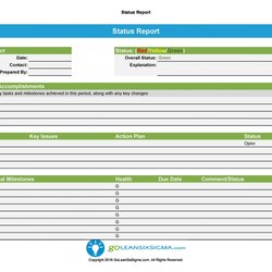 Preeminent Sample Project Status Report Templates Word Excel Accomplishment Regard Management Update