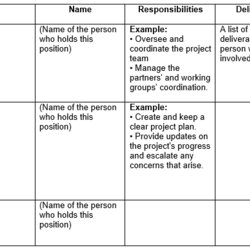 Matchless Using Roles And Responsibilities Template In Project Management Example