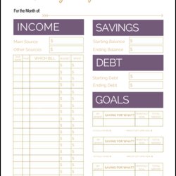 Magnificent Free Printable Monthly Budget Template Worksheets Password Resource Enter Library Below