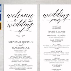 Wedding Program Template Card Making Design Bundles Example Designer Follow Message