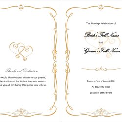 Printable Wedding Program Examples Templates Template Lab Borders Frames Wording