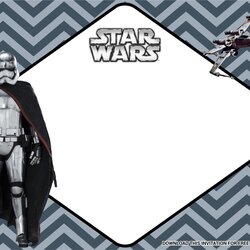 Marvelous Free Printable Epic Star Wars Birthday Invitation Templates Template Done Trooper Stand