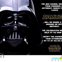 Eminent Free Star Wars Birthday Party Invitations Templates Invitation Darth Vader Invites Custom Template