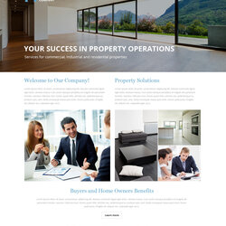 Live Preview For Property Management Responsive Website Template Width