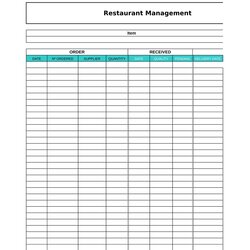 Tremendous Free Restaurant Management Forms In Excel Template Form