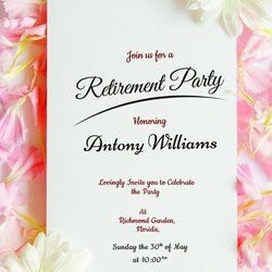 Cool Retirement Party Invitations Free Premium Templates Invitation Template Floral Card Elegant