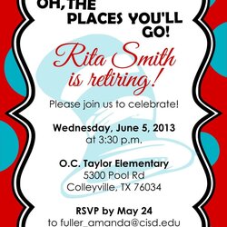 Free Printable Retirement Party Flyers Wording Principal Invitations Templates Fun Stuff