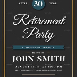The Highest Standard Retirement Invitation Designs Templates Template Party Flyer Blue Set Preview Luxurious