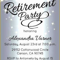 High Quality Free Retirement Party Invitation Templates For Word Of Invite Wording Farewell Template