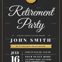 Splendid Retirement Invitation Template New Gold Flyer Flyers Throughout