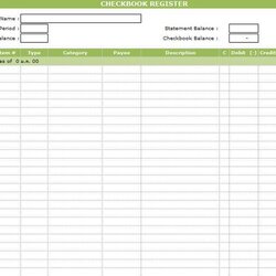 Perfect Excel Checkbook Register Template Fantastic