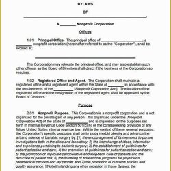 Swell Corporate Bylaws Template Free Of Sample Documents In