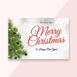 Magnificent Christmas And New Year Greeting Card Template In Publisher Pages