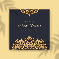 Spiffing Free Vector New Year Card Template Ready Print