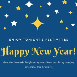 Exceptional Free Printable New Year Card Templates Blue With Stars
