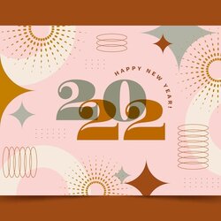 Superior Premium Vector Flat New Year Greeting Card Template