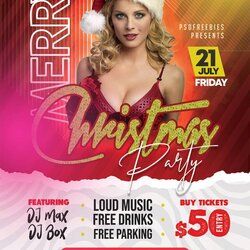 Eminent Free Merry Xmas Party Flyer Template In Professional