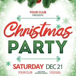 Magnificent Christmas Party Event Free Flyer Template Freebie Com