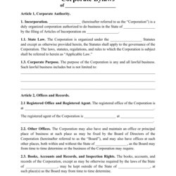 Corporate Bylaws Template Fill Out Sign Online And Download Print Big