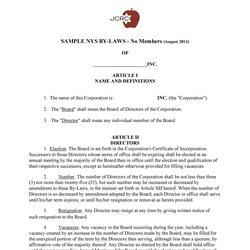 Worthy Simple Corporate Bylaws Templates Samples