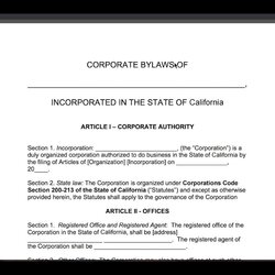 Marvelous Free Corporate Bylaws Template Word Florida Ms