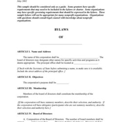 Sterling Simple Corporate Bylaws Templates Samples
